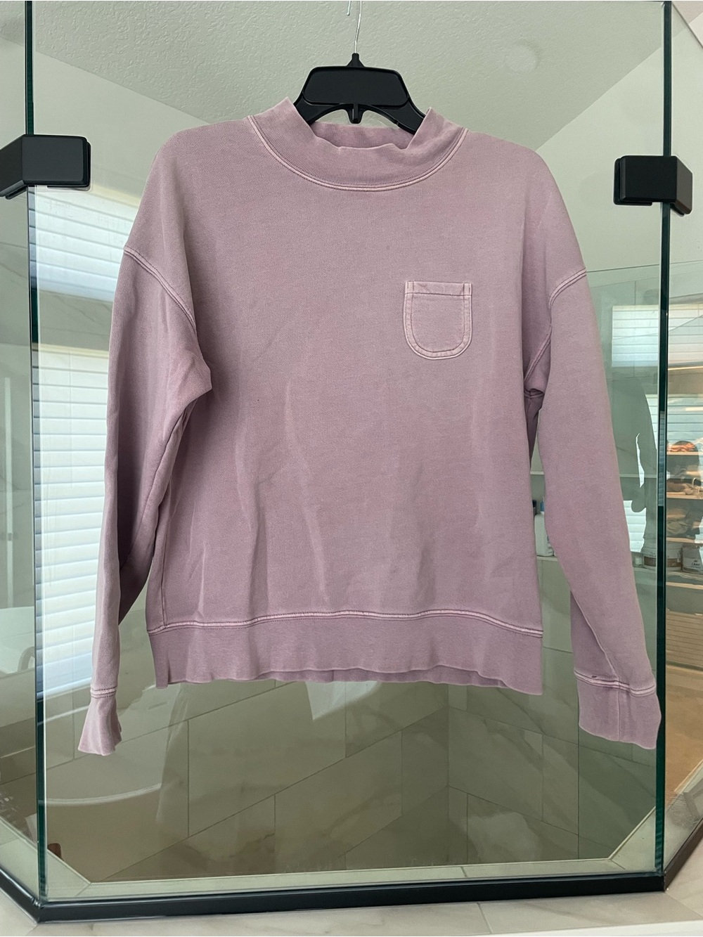 Madewell Lavender Crewneck Pocket Sweatshirt
